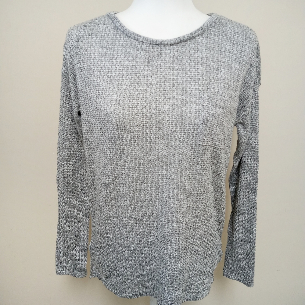 American Eagle Heather Gray Tweed Sweater Petite